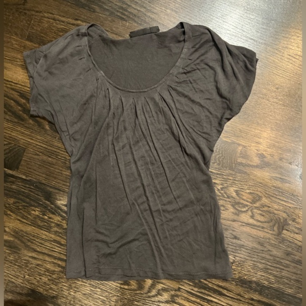 Vintage Y2K The Limited Women’s Scoop Neck Short-Sleeved Tee Ruching Gray, XS